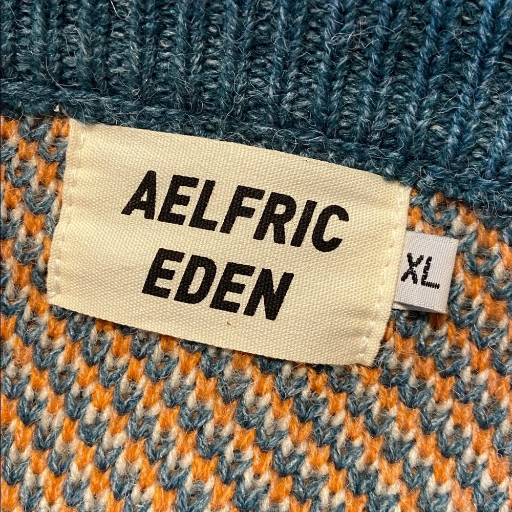 Aelfric Eden “Cow In Pasture” Prairie knit Sweater UNISEX Whimsical Size X Large - Picture 6 of 8